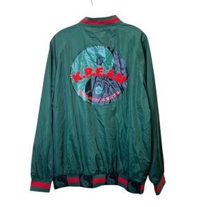 Rare K.R.E.A.M Mens Japanese Yin & Yen Green & Red Bomber Track Jacket XL
